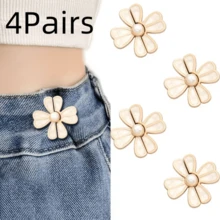 4/6/8Pairs Pants Waist Tightener, Loose Jeans Button, Seamless And Tool-Free Jeans Button Tightener, Adjustable Jeans Button Tightener, 8-Petal Flower Instant Button Pin - Multicolor - View 20