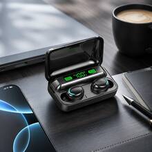 Briame Wireless Earbuds In-Ear Headphones With LED Battery Display Charging Case Black - View 12