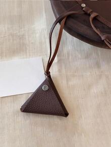 1pc Vintage Leather Key Pouch, Genuine Cowhide Tri-Fold Key Organizer Wallet With Key Ring Clip, Portable Small Key Bag With Card Slot And Secure Snap Closure - Brown - View 13