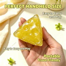 1pc-Squishy Ice Cream Cheese, Colorful Mini Cheese-Shaped Realistic Figurines, With Smooth And Soft Surfaces, Portable Desktop Handheld Accessories - Sleep Aid - Birthday Gift - Holiday Gift - Emotional Healing Toy - Multicolor - View 13