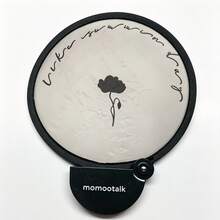 1pc Black & White Portable Foldable Handheld Mini Fan, Cute Rose Pattern, Folding Fan Style Manual Mini Fan, Essential For Summer Outdoor Travel And Classroom (Storage Bag Not Included) - Multicolor - View 5