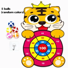 新款大型卡通動物獨角獸黏球飛鏢盤玩具，適合兒童益智解謎，家長與孩子的室內外互動遊戲佳選，深受孩子喜愛的熱門派對遊戲 - 老虎[黃色] - 查看 10
