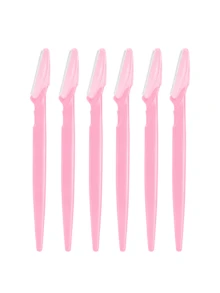 60/30/24/12/6pcs Eyebrow Trimmer And Razor, Exfoliating Beauty Tool, Body Hair Removal Trimmer And Facial Set, With Long Handle Blade And Precision Protective Cover, Women's Eyebrow Trimming Tool, Suitable For Daily Or Travel Use, Affordable - Pink - View 17