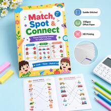 Children's Visual Matching Line Drawing Educational Activity Book Find The Difference Observation Logic Training Picture Book Student Animal Transportation Cartoon Line Drawing Game Workbook Back To School Learning Supplies Holiday Learning Gift - Multicolor - View 10