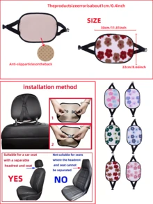 Warm Soft Fluffy 3D Floral Pattern Car Headrest Cover, Removable And Washable Car Interior Accessory, Suitable For Seats And Headrests, Fit For Women, Winter, Car Accessories For Women - Jacquard Pillowcase - View 8