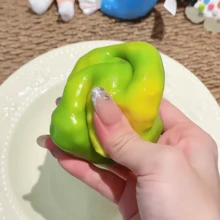 Handmade Temperature-Sensitive Mango Building Block Clay Ball, DIY Stress Relief Toy, Super Soft And Crisp Mango Shaped Squeeze Toy, ASMR Sensory Toy, Fidget Toy - 彩色 - 查看 5