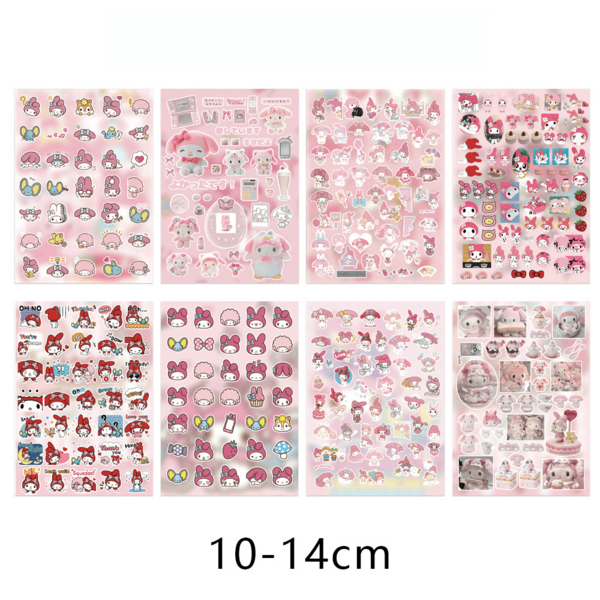 SANRIO 8pcs Decorative Stickers, Suitable For Phone Case And Accessories DIY Modification