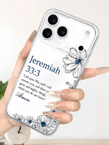 1 buah Casing Ponsel Transparan Minimalis dengan Kutipan Doa Alkitab, Bahan TPU Tahan Guncangan, Perlindungan Penuh, Kompatibel dengan Apple 17 16 15 14 13 12 11 Pro Max Air dan Seri Lainnya - MultiWarna - View 3