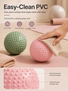 3/1pc Textured Yoga Fitness Ball, Small Massage Ball For Pelvic Floor, Core, Balance And Flexibility Training, Lightweight Exercise Ball For Upper Back, Lower Back, Hips, Glutes, Legs And Calves, Suitable For Home, Stretching And Pilates - Multicolor - View 5