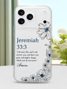1 buah Casing Ponsel Transparan Minimalis dengan Kutipan Doa Alkitab, Bahan TPU Tahan Guncangan, Perlindungan Penuh, Kompatibel dengan Apple 17 16 15 14 13 12 11 Pro Max Air dan Seri Lainnya - MultiWarna - View 2
