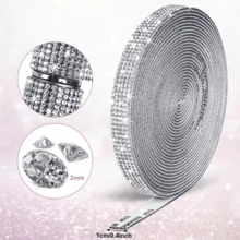 6 Rollen mit Strass-Verzierung DIY-Band - Geeignet für Näharbeiten, Feiertagsdekoration, Taschen, Kleidung, Partydekoration! - A - Übersicht 3