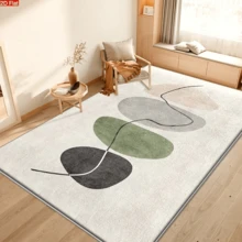 1pc Flat Cream Green Minimalist Rug, Soft Comfortable Bedroom Carpet, Washable Rug, Suitable For Front Door, Entrance, Hallway, Kitchen, Bedroom, Dorm, Dining Room, Skin-Friendly Rug, Living Room Carpet, Sofa Seating Rug, Area Rug, Creative Versatile Home Decor Rug, Large Living Room Rug, Bedroom Rug, Walk-In Closet Rug, Room Decor, Gift For Family And Friends - Multicolor - View 6