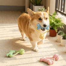 1pc 2-In-1 Dog Chew Toy Set Bone Shape + Rope Ball, Durable Bite-Resistant Dental Cleaning, Suitable For Small To Medium Dogs Interactive Tug Play - Multicolor - View 3