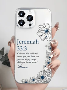 1 buah Casing Ponsel Transparan Minimalis dengan Kutipan Doa Alkitab, Bahan TPU Tahan Guncangan, Perlindungan Penuh, Kompatibel dengan Apple 17 16 15 14 13 12 11 Pro Max Air dan Seri Lainnya - MultiWarna - View 1
