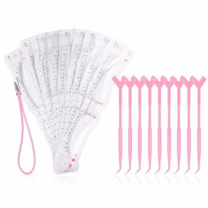 22pcs Eyebrow Drawing Tool Set, Reusable Eyebrow Templates, Silicone Eyebrow Measuring Accessories, Suitable For Makeup Design And Grooming