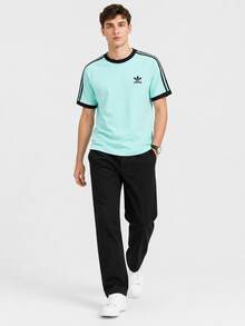 adidas originals adicolor 系列 Logo標誌條紋圓領套頭短袖T卹 - 藍色 - 查看 10