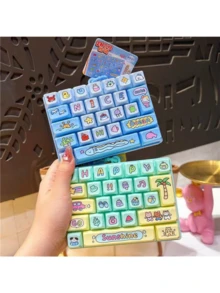 Gantungan Kunci Keyboard Mini Gaya Ganda, Elemen Pantai Musim Panas, Aksesori Dekorasi Ransel, Gantungan Kunci Keyboard dengan Cetakan Kartun Lucu, Ornamen Tas Tangan Bergaya, Hadiah Kecil Sehari-hari - MultiWarna - View 1