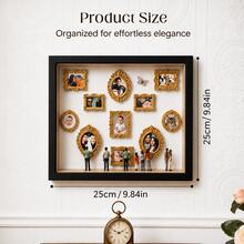 DIY Memory Display Shadow Box Frame – Vintage Ornate Mini Picture Frames Wall Decor Set, 8 Mini Frames & Figures, 3 Background Options, Photo Collage Wall Art, Home Living Room Decor, Gift For Family Couple & Pet Lovers - Multicolor - View 7