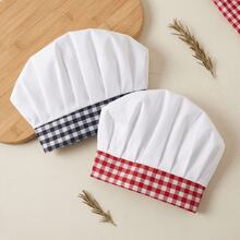 2pcs Newborn Photography Props, Includes Apron And Chef Hat, Kitchen Cooking Theme Photo Props For Baby Boys And Girls, Plaid Pattern Chef Outfit, Milestone Commemoration, Baby Party Gift - Multicolor - View 8