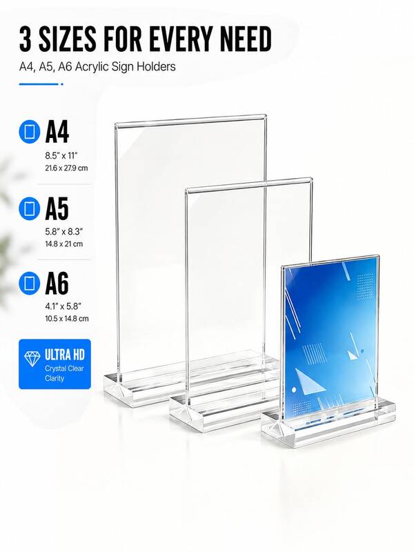 1/2pcs T-Shaped Acrylic Display Stand, Suitable For Home, Office, Retail Store, Restaurant, Wedding And Back To School Season Menu, Card And Flyer Display, Clear Acrylic Display Stand, Blank Acrylic Sign