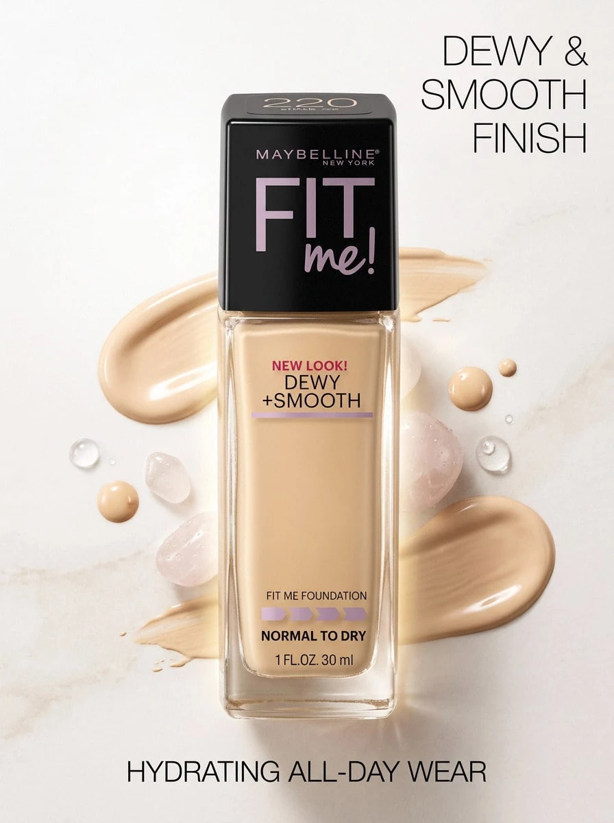 Maybelline Fit Me 柔润水润粉底液 330 太妃糖色 1盎司/30毫升 - 330 Toffee - 查看 1