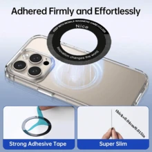 1/2/6Pcs For Magsafe Magnetic Metal Ring ForPhone Universal Metal Sticker Support Wireless Charger Plate Sheet Magnet Car Holder - Multicolor - View 4
