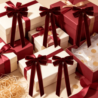 15 buah Pita dengan Hiasan Busur, Cocok untuk Pernikahan, Hadiah Pesta Ulang Tahun, Pembungkus Hadiah Musim Sekolah, Dekorasi Natal, dan Dekorasi Pohon Natal.