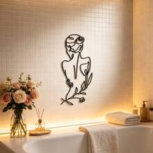 1pc Women's Back Silhouette Metal Wall Decor, Modern Abstract Female Figure Sculpture, Minimalist Line Art Decoration, Romantic Women's Metal Hanging Ornament - Perfect Choice For Bedroom, Living Room, Home Decor, Outdoor Arrangement, Theme Party And Housewarming Gift, Valentine's Day Gift, Christmas Best Gift - D - View 4