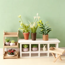 1 pièce Modèle de plante fleur, paysage miniature décoratif, bonsaï mini, jouet alimentaire, plante verte 12 points, bonsaï mini, maison de poupée, jardin DIY, paysage miniature, ornement de fête, mini plante, décoration de bureau - Plante en pot ABC - Voir 12