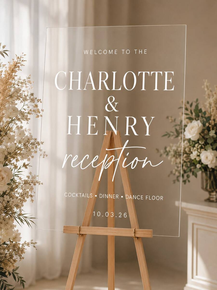 Photo Wedding Welcome Sign, Wedding Rehearsal Sign, Modern Wedding Sign, Acrylic Welcome Sign, Wedding Photo Sign, Welcome To Our Wedding - Multicolor - View 1