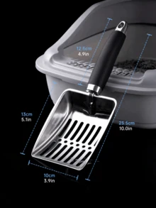 Stainless Steel Cat Litter Scoop, Large Deep Metal Litter Scooper With Wide Slotted Sifter And Ergonomic Long Handle, Durable Easy-Clean Pet Waste Shovel For Fast Clump Removal, Cat Litter Box Cleaning Tool For Kittens, Cats And Multi-Cat Homes - Multicolor - View 13