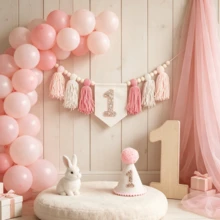 1pc/3pcs Handmade Bohemian Style Yarn Tassel Garland Banner, Birthday Party Set, High Chair Decor, Wall Hanging Decor, Home Decor - Multicolor - View 10