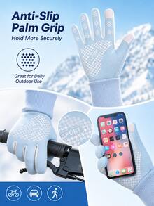 Winter Fleece Touchscreen Gloves, Unisex, Windproof, Waterproof, Warm, Non-Slip Grip, Suitable For Driving, Cycling, Commuting And Outdoor Activities - Multicolor - View 5