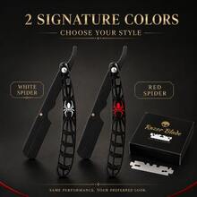Set Perawatan Jenggot Profesional, Termasuk Pisau Cukur Lurus, Sikat, Sisir, Gunting, Kantung Penyimpanan Kain, dan 100 Mata Pisau Cukur; Set Perawatan Rumahan untuk Pria - Sisir jenggot + sikat jenggot - View 5