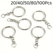 20/40/50/80/100Pcs Polished Silver Key Chain Short Link Rings, Key Chain Accessories, Bag Decor, Fashion Accessories, Polished Treatment, Smooth Surface, High Quality Metal, Small Key Chain, Craft Enthusiasts, Organizing Tools - Multicolor - View 10