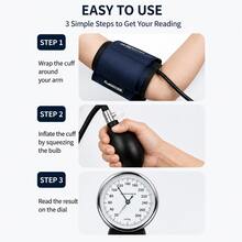 MOOD LIGHT Air-Cuff Blood Pressure Monitor With Stethoscope, Professional Manual Blood Pressure Monitor - Black - View 3
