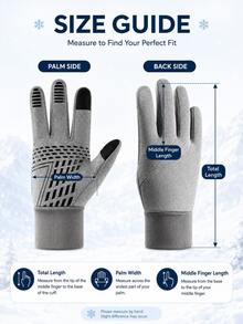 Winter Fleece Touchscreen Gloves, Unisex, Windproof, Waterproof, Warm, Anti-Slip Grip, Suitable For Driving, Cycling, Commuting And Outdoor Activities - Multicolor - View 3