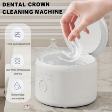 SOKANY Portable Denture Cleaner, Multi-Function Cleaning Machine, 3-Level Timer Cleaning (3/5/10 Minutes), 360° 3D Descaling, USB Rechargeable (500mAh Lithium Battery), Suitable For Glasses/Dentures/Jewelry And More - White - View 2