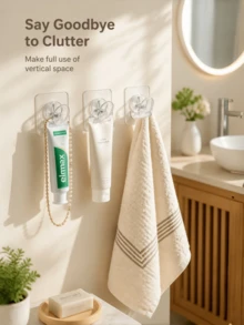 Transparent Self-Adhesive Wall-Mounted Spring Clips, No-Drill Strong Adhesive Wall Clips, Reusable Multi-Purpose Clips For Snack Bags, Towels, Notes, Kitchen Bathroom Home Storage - Multiple Styles - View 4