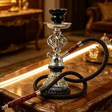 Portable Complete Hookah Shisha Set, Shatterproof Glass & Acrylic Stem Rustproof Hose, Full Accessories Bowl Tray Tongs, 1/2/4 Tube Leakproof Easy Clean Kit, Perfect For Home Bar KTV Camping Party, Ideal Birthday Holiday Gift For Friends Groomsmen - Black Hookah - View 6