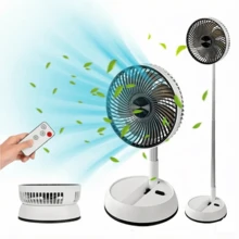 New 8-Inch Portable USB Rechargeable Folding Fan With Remote Control, Timer, Telescopic Aluminum Tube Design, Brushless Motor, 4-Speed Wind, 5400mAh Rechargeable Battery And 180-Degree Oscillation - Perfect For Outdoor And Indoor Cooling - Head-shaking Fan - View 13