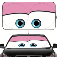 YAIUZGOO Cartoon Eye Car Windshield Sun Shade, Fun Front Window Sun Shade, Cute Eye Design, Reflective Heat Insulation UV Protection Cover, Foldable Car Sun Shade, Protect Dashboard Interior, Universal Car Accessory For Summer Travel - A - View 9