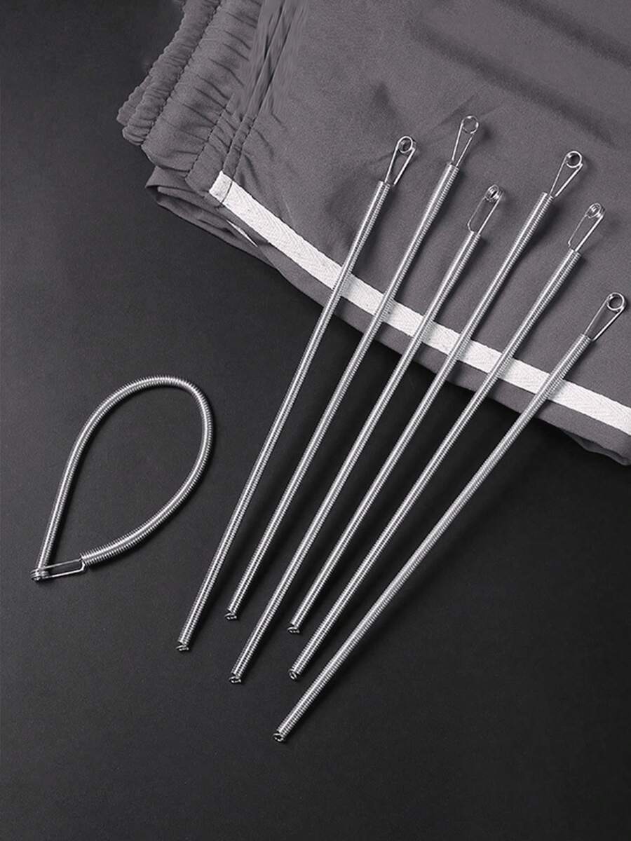 Spring-Loaded Elastic Drawstring Replacement Tool | 2-In-1 Elastic Band Threader, Suitable For Pants, Sweatshirts And Skirts | Home Essential Set, Includes Belt Threader, No-Sew DIY Assistant | Women's Christmas Gift (Steel Spring, Flexible Guide Tip) - Multicolor - View 1