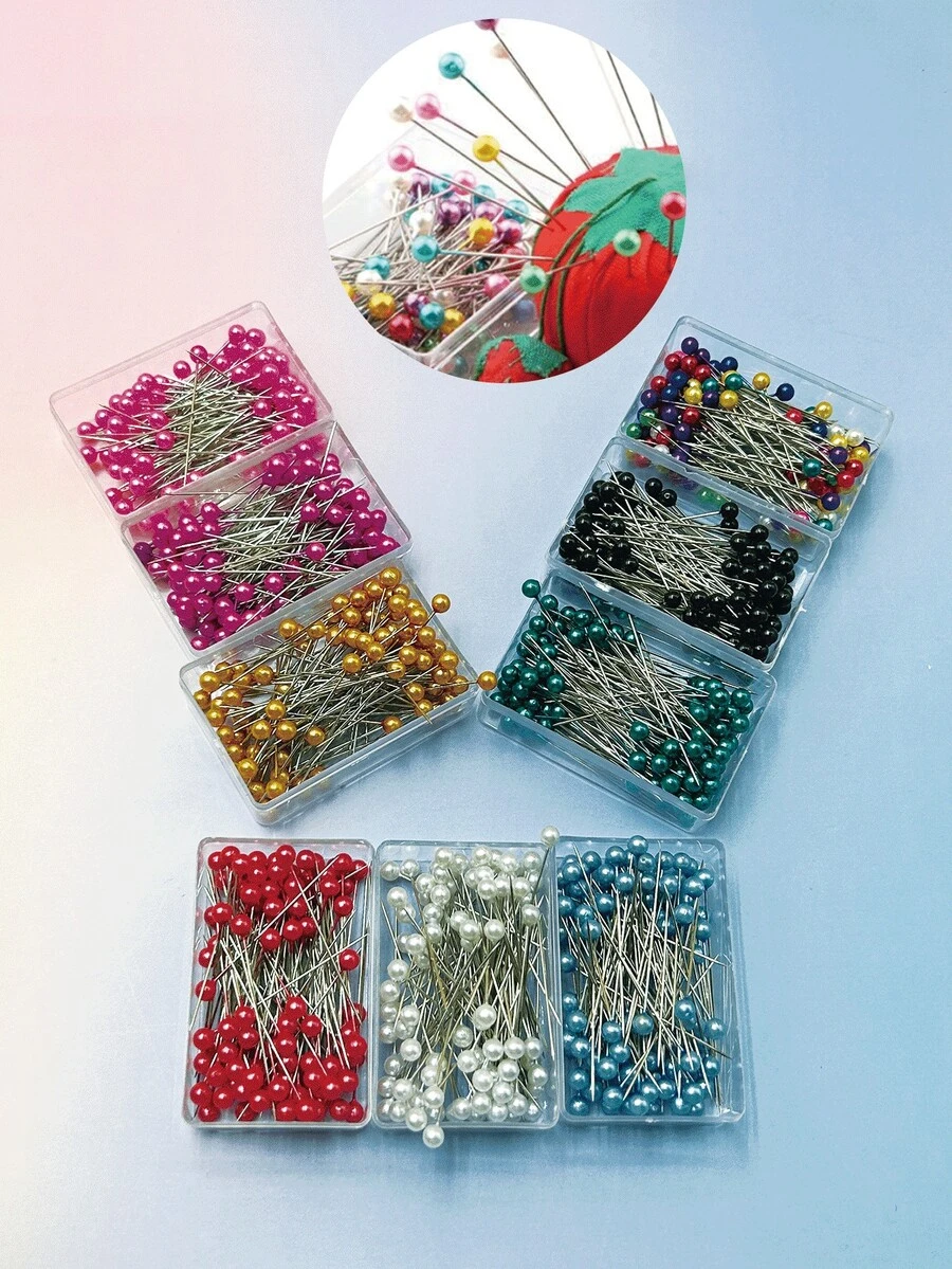 100pcs Pearl Head Straight Pins, 4cm Length, Metal Material, With ...