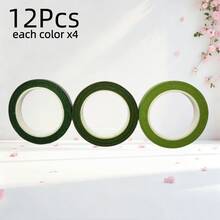 3/6/12入 紙膠帶皺紋紙 DIY 手作材料 花束花環花藝綠色花藝膠帶 玫瑰網格花卉包裝 - 彩色 - 查看 16
