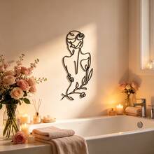 1pc Women's Back Silhouette Metal Wall Decor, Modern Abstract Female Figure Sculpture, Minimalist Line Art Decoration, Romantic Women's Metal Hanging Ornament - Perfect Choice For Bedroom, Living Room, Home Decor, Outdoor Arrangement, Theme Party And Housewarming Gift, Valentine's Day Gift, Christmas Best Gift - D - View 5