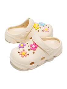 HOEASE Casual Breathable Clog Shoes For Girls, Quick Drying Lightweight Garden Clogs For Indoor Outdoor Shower Pool, Non-Slip Summer Beach Slides - Beige - View 3