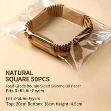 100/50/1pc Air Fryer Paper Oven Liner, Heat-Resistant Square Silicone Baking Paper, For Home Use - Multicolor - View 4