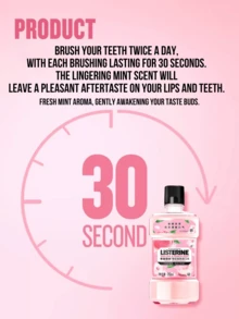 listerine Lishidelin Cherry Peach Mouthwash - Alcohol-Free, Prevents Plaque, Protects Gums, Freshens Breath, Gentle Peach Flavor, Suitable For Daily Oral Hygiene, Essential Oil Formula, Mild And Non-Irritating, Suitable For The Whole Family, 250ml - Cherry Blossom Peach - View 7