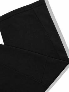 Men's Loose Fit Drawstring Waist Bucket Style Casual Sports Pants, Autumn - Black - View 5